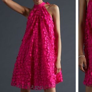 Eva Franco Flower Halter Swing Mini Dress